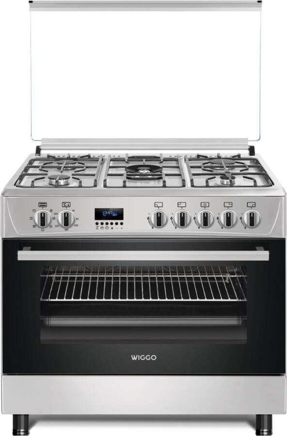 Wiggo WO-E909R(XX) Vrijstaand Gasfornuis 90 cm 110 Liter 5 pitten Energieklasse B 5 jaar garantie Rvs - Foto 3