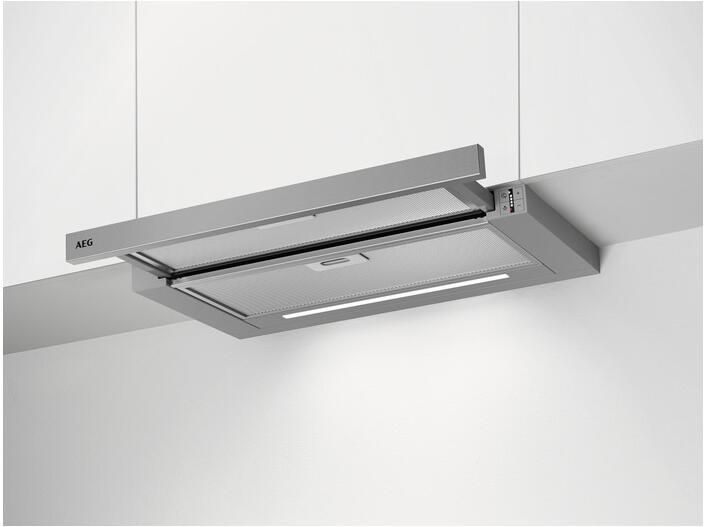 AEG DPE5660M EcoLine 5000 Extractor Afzuigkap Vlakscherm Semi-inbouw (uittrekbaar) Grijs