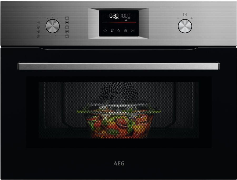 AEG OO5NK40M CombiAir Inbouw Oven met Magnetron 41L 1000W Magnetron Hetelucht Grill RVS