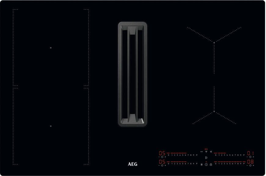 AEG CCE84543CB Inductie kookplaat met afzuiging 6000 SERIE COMBOHOB MET BRIDGE FUNCTIE 80 CM