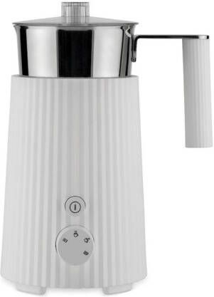 Alessi Melkopschuimer Plissé – Wit – Ontworpen door Michele de Lucchi – MDL13 W – Stijlvol en Krachtig – Perfect voor het Maken van Melkopschuim voor Koffie en Cappuccino