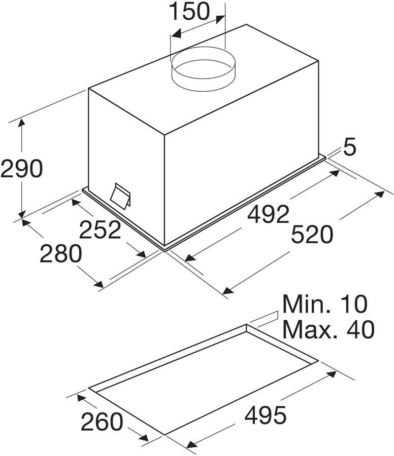 Atag WU50311BM Inbouw afzuigkap Grijs