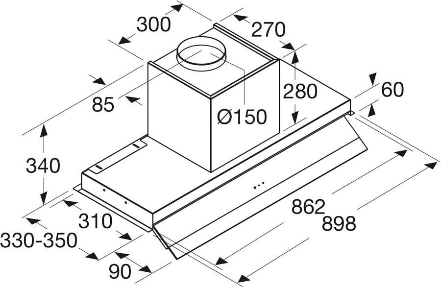 Atag WV9092MS Afzuigkap vlakscherm Zwart