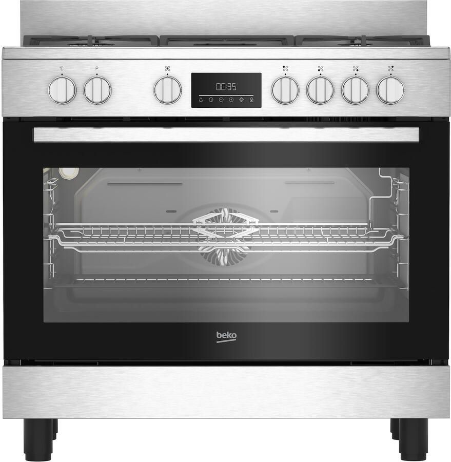 Beko BGM 11227 EXN fornuis Vrijstaand fornuis Electrisch Gaskookplaat Roestvrijstaal