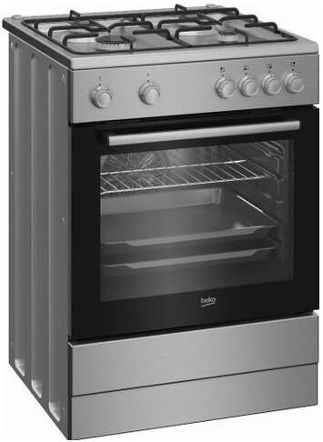Beko FBM6202XNL AeroPerfect – Vrijstaand Gasfornuis – 60 cm – 4 Gasbranders – Multifunctionele Elektrische Oven – Inox – 66L – Energieklasse A - Foto 2