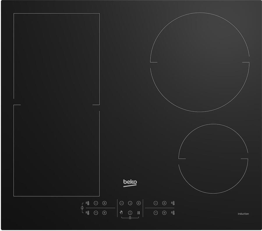 Beko HII64200SFMT kookplaat Zwart Ingebouwd 59 cm Inductiekookplaat zones 4 zone(s)