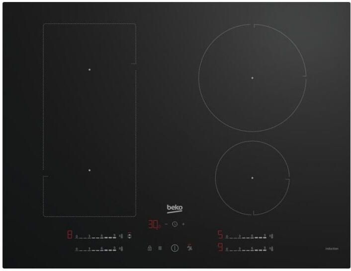 Beko HII74700UF Zwart Ingebouwd 70 cm Inductiekookplaat zones Glas 4 zone(s) - Foto 1