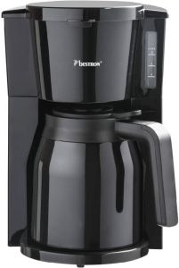 Bestron Filterkoffiezetapparaat voor 8 kopjes koffie Filterkoffiemachine incl. twee Thermokannen Permanentfilter & Indicatielampje 900Watt Zwart
