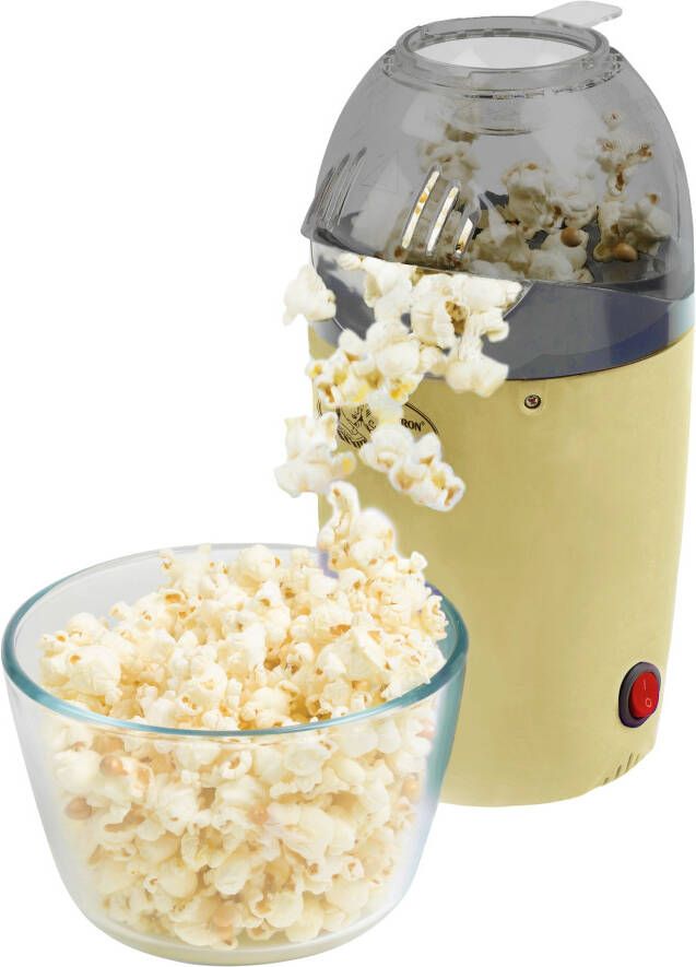 Bestron Popcorn machine voor 50 gr. popcorn maker voor popcorn in 2 minuten vetvrij 1200 Watt Geel