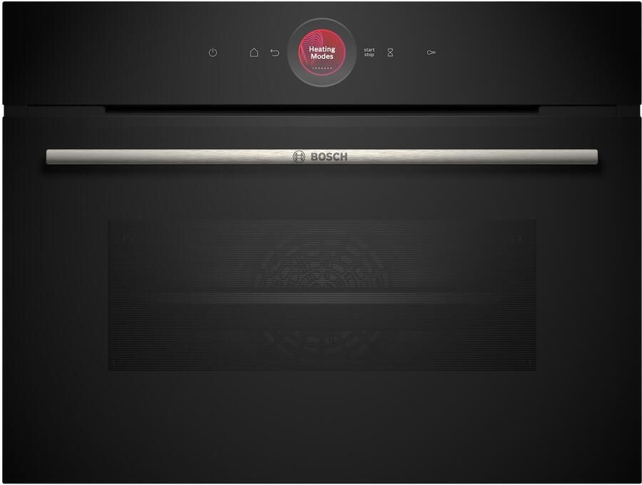 Bosch CBG7741B1 Serie 8 Compacte oven 60 cm x 45 cm Air Fry-functie: voor perfect en gezonde gefrituurde gerechten Eenvoudig te reinigen met pyrolytische zelfreiniging Home Connect