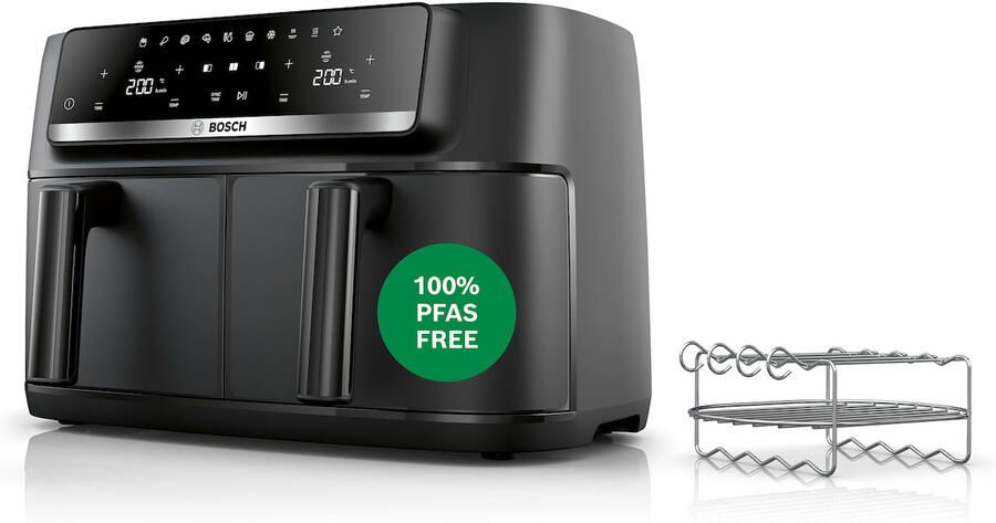 Bosch Serie 4 MAFD440B1 friteuse Dubbel 9 l 2500 W Heteluchtfriteuse Zwart