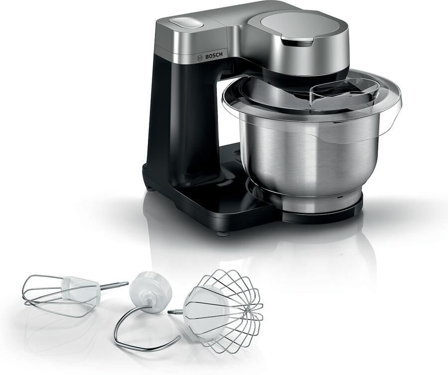 Bosch MUM Serie 2 MUMS2VM00 Keukenmachine 900W Keukenrobot Keukenmixer Mixer met Mengkom 3 8L Zwart RVS