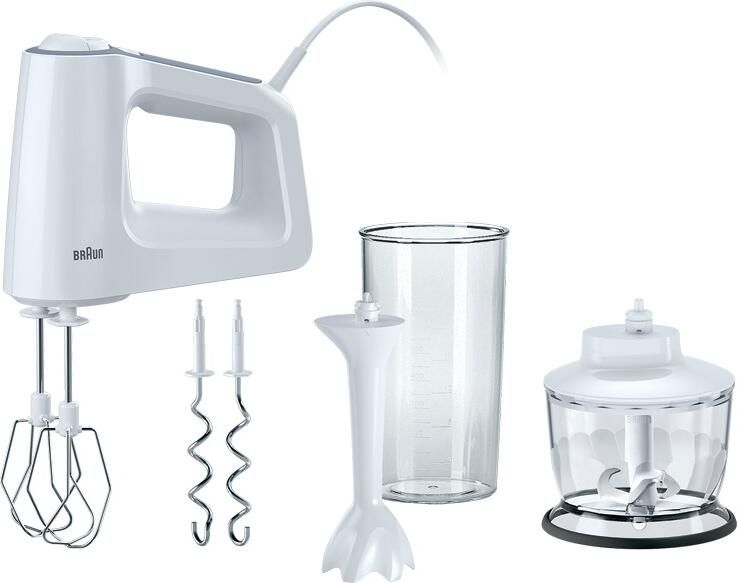 Braun Handmixer MultiMix 3 HM 3135 WH 500W 5 Geschwindigkeiten + Turbo Pürierstab 5 niveaus - Foto 2