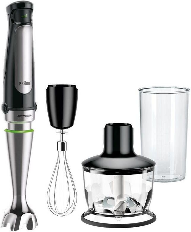 Braun MultiQuick 7X MQ7035X – Staafmixer Met Hakmolen Garde en Maatbeker 600 ml Traploze Easy SmartSpeed bediening -Antispatvoet Zwart 1000 W