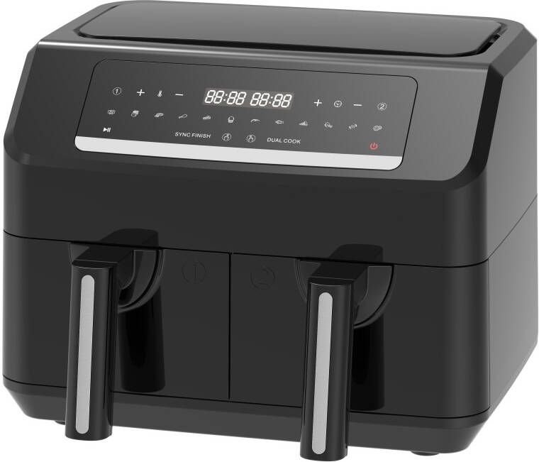 Emerio AF-130376.1 dubbele digitale heteluchtfriteuse Frituren zonder extra olie 2 x 3.6 liter inhoud 11 automatische programma's Cool Touch BPA-vrij snel opwarmen 2400 watt - Foto 3