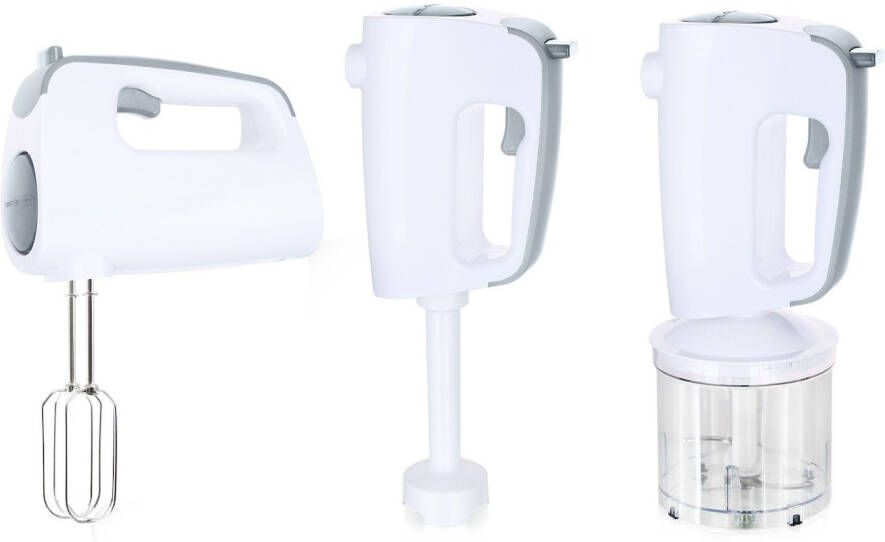 Emerio HMS-113257.11 Handmixer 1-vinger speed-control gardenmixer 3-in-1 300 watt BPA-vrij zachte grip grijs