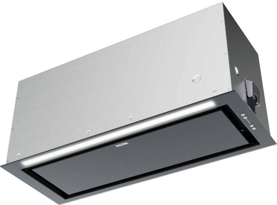 ETNA AI772ZT Inbouw Afzuigkap Zilver 72 cm Energielabel B 650 m³ h LED strip Randafzuiging