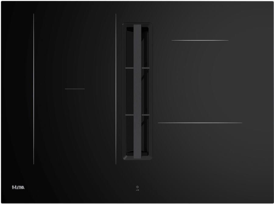 ETNA AKI870ZT Inductiekookplaat Zwart 80 cm Keramisch 4 zone(s) Inbouw afzuigkap 10 snelheden Naloopstand Light & Slide bediening Light & Slide bediening