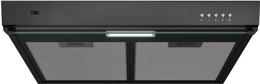 ETNA AO860ZT Afzuigkap Onderbouwmodel 60 cm Zwart Energielabel A 3 Snelheden LED spot Druktoetsen Geschikt voor recirculaite en afvoer naar buiten