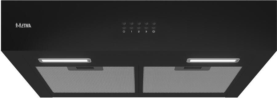 ETNA AO960ZT Afzuigkap Onderbouw 60 cm Zwart Energielabel A 3 Snelheden LED spot Druktoetsen Geschikt voor recirculaite en afvoer naar buiten