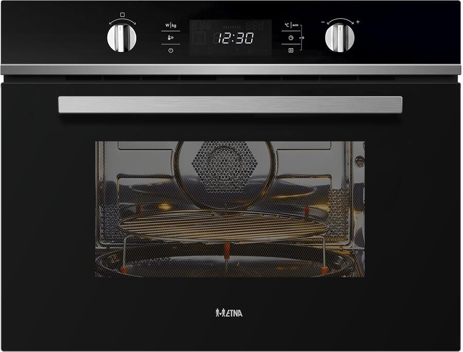 ETNA Zwart- Inbouw Combi-Magnetron 44L Magnetron Oven en Grill 20 Automatische Programma's RVS Kinderslot 36 cm Draaiplateau - Foto 2