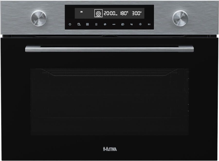 ETNA CM450RVS Inbouw Combi-Oven 50L Turbo Hetelucht RVS 13 Automatische Programma's LED Display Kinderslot 50 – 250°C