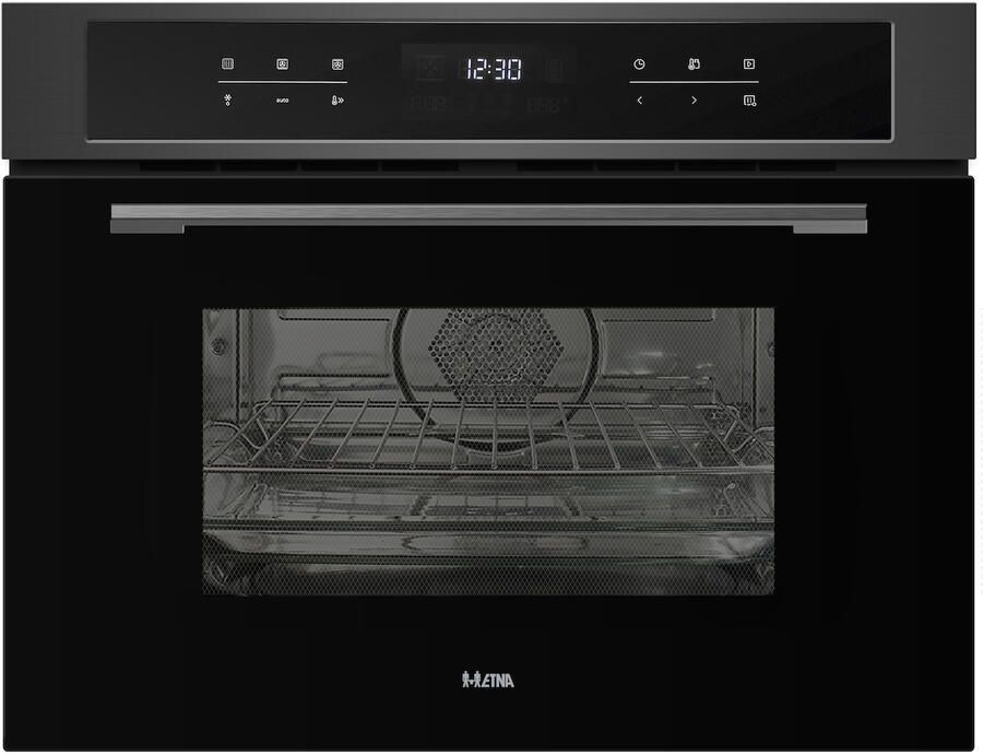 ETNA CM644Ti Inbouw combimagnetron 44L Black Titanium Turbo hetelucht 900W Magnetron Touch Control Grill Glazen bakplaat
