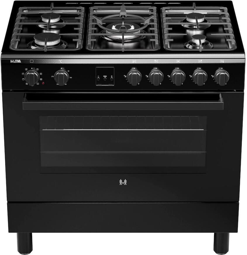 ETNA FG190ZWA Gas elektro fornuis 90 cm Zwart