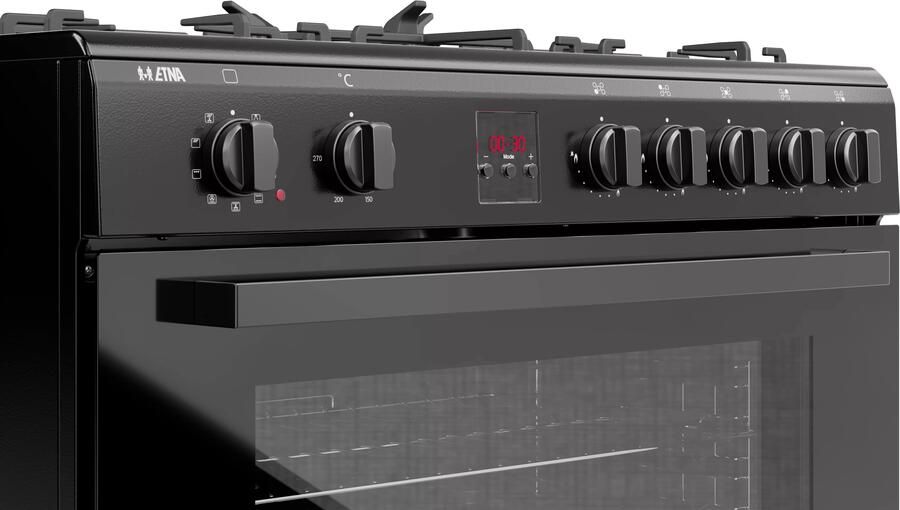 ETNA FG190ZWA Gas elektro fornuis 90 cm Zwart - Foto 2