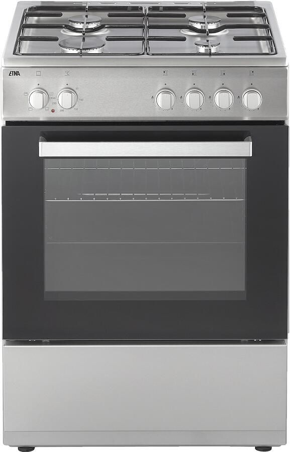 ETNA FGV160RVS Gas elektro fornuis RVS 60 cm Inhoud 72 liter Energielabel A