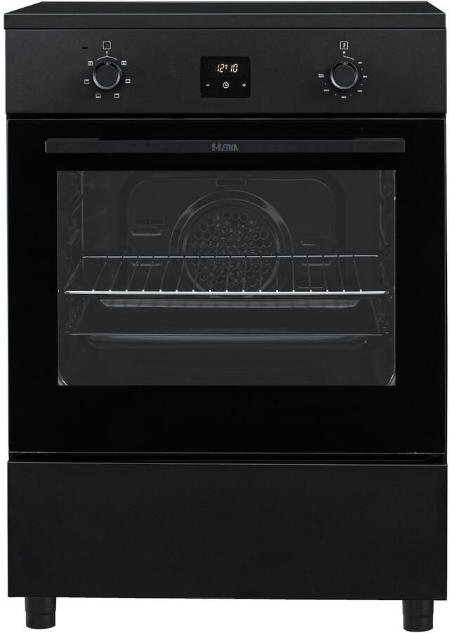 ETNA FI460ZWA Inductiefornuis (60 cm) Zwart Energielabel A 4 inductie zones met automatische pandetectie oven inhoud 56 liter touch control bediening en digitale timer met uitschakelfunctie