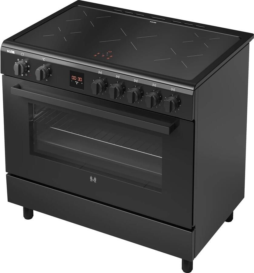 ETNA FI590ZWA Inductiefornuis (90 cm) Zwart glas 3-fase - Foto 2