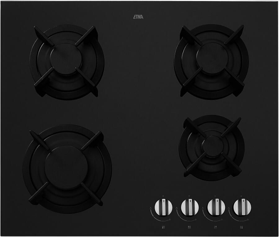 ETNA KGG860ZTA Gaskookplaat Gas-op-glas 60 cm Zwart