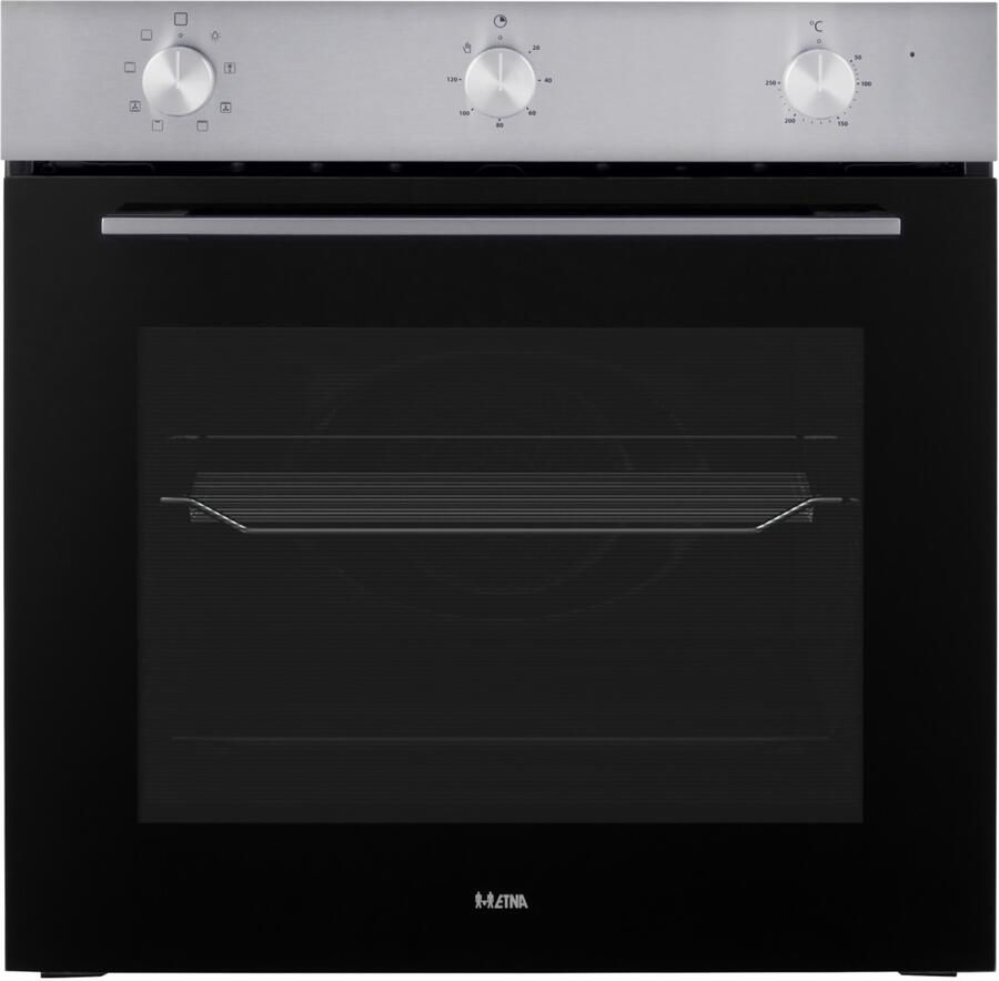 ETNA OM265RVS Inbouwoven RVS Zwart