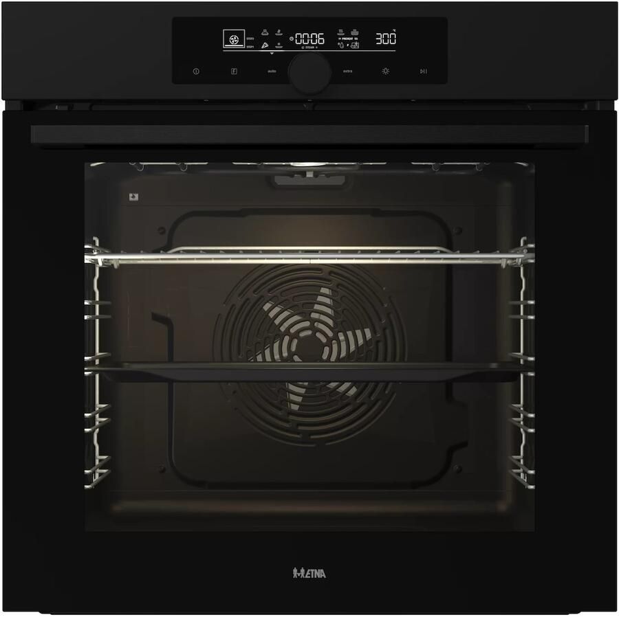 ETNA OM916MZ Inbouwoven Pizza oven (tot 300°C) AirFryer Snel Voorverwarmen Multifunctioneel Matzwart