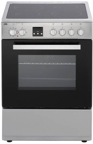 ETNA FIV760RVS Vrijstaand inductie fornuis RVS Elektrische oven met opberglade 4 kookzones 60 cm