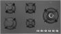 Etna KGGF890ZTA Gas inbouwkookplaat Zwart - Thumbnail 1