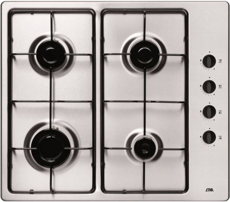 Etna T106VRVSF Gas inbouwkookplaat Zilver