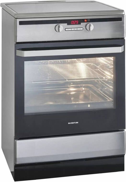 Inventum VFI6042RVS Vrijstaand inductie fornuis Elektrische oven 4 kookzones 60 cm 65 liter RVS Zwart - Foto 2