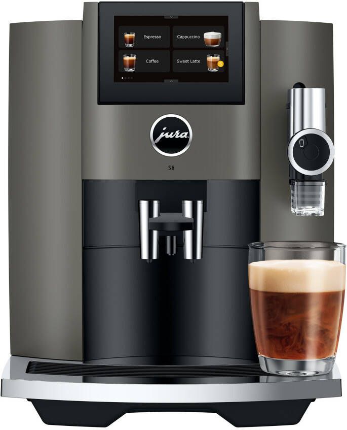 JURA S8 Dark Inox (EB) Model 2023 volautomaat espressomachine met automatische melkopschuimer [incl. gratis schoonmaakpakket twv 37 99 en gratis koffiebonen van LUDIQX Koffie] - Foto 4