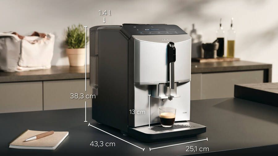 SIEMENS Volautomatisch koffiezetapparaat EQ300 TF303E01 viele Kaffeespezialitäten OneTouch-Funktion - Foto 8