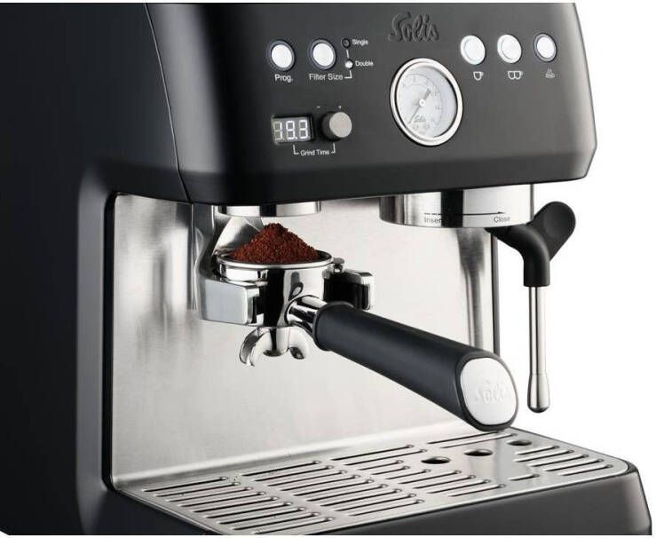 Solis Grind & Infuse Perfetta 1019 Espressomachine Pistonmachine Koffiemachine met Bonen Zwart - Foto 2