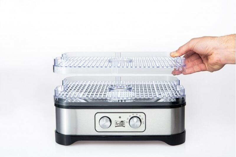 Fritel Dehydrator DH 2025 Droogapparaat Voedseldroger Droogoven 5 Laags 35°C tot 70°C 250W 2 Stapelwijzen BPA-vrij Groenten Fruit Kruiden Vis Vlees - Foto 4