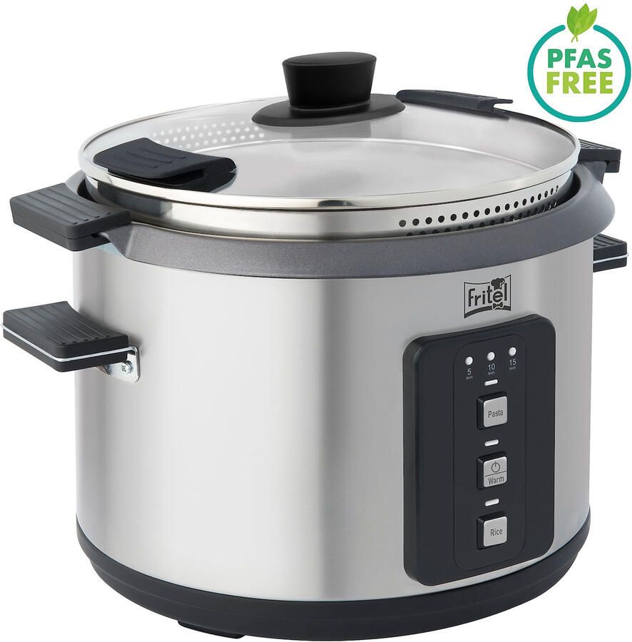 Fritel Pasta Rijstkoker RC 1378 Elektrische waterkoker Stoomkoker 6L + 1100W 3 Programmeerfuncties 2 jaar Garantie PFAS-vrij