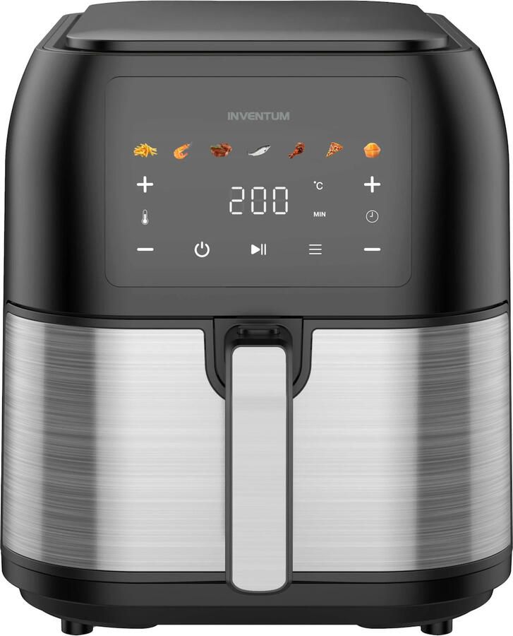 Inventum GF801HLDB Airfryer XXL 8L 7 programma's 80-200 °C Tot 6 personen Zwart RVS - Foto 2