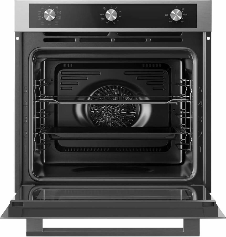 Inventum IOH6072RK Inbouw combi-oven Hetelucht Grill 72 liter 60 cm hoog Tot 250°C Zwart RVS - Foto 2