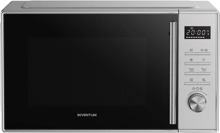 Inventum MN237CS Combimagnetron 23L 900W Hetelucht- en grillfunctie 10 kookprogramma's 4 combistanden Ontdooifunctie Kinderslot Zilver