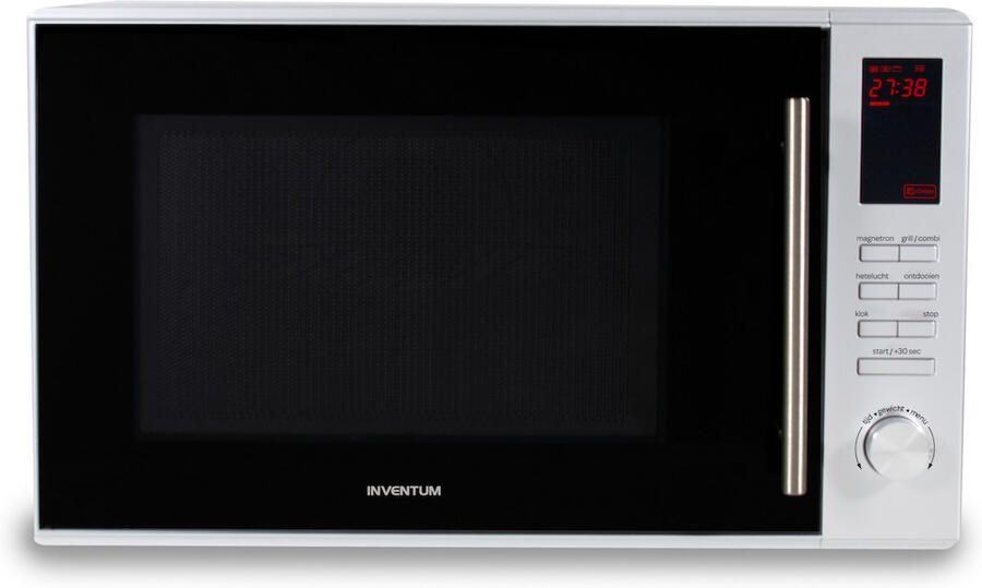 Inventum MN305C Combimagnetron 30L 900W Hetelucht- en grillfunctie 10 kookprogramma's 4 combistanden Ontdooifunctie Kinderslot Zilver