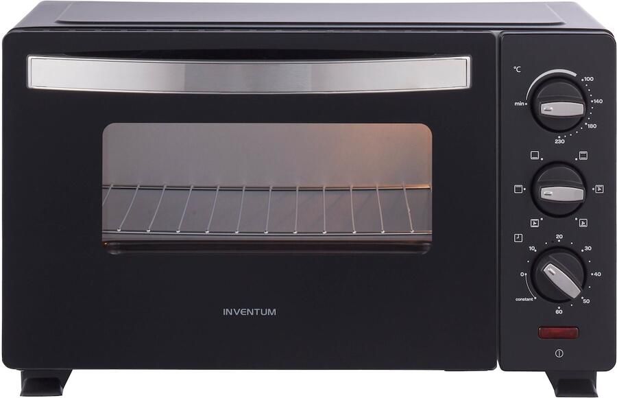 Inventum OV207B Vrijstaande mini oven 20L Hetelucht 100-230°C 6 ovenstanden Zwart