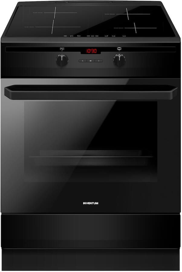 Inventum VFI6042ZWA Vrijstaand inductie fornuis Elektrische oven 4 kookzones 60 cm 65 liter Zwart
